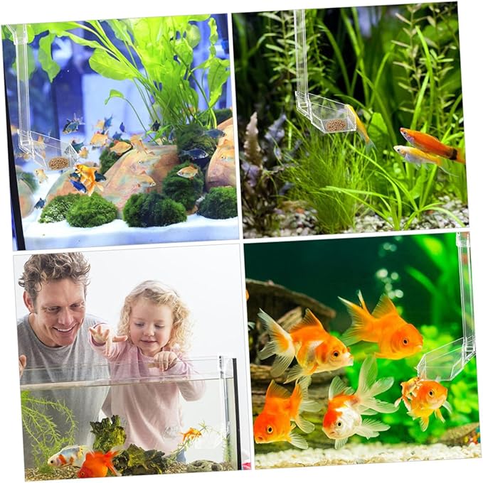 KALLORY Acrylic Aquarium Fish Feeder Tube 28cm Shrimp Feeding Dish Tray Fish Tank Accessories for Automatic Feeding in Aquariums