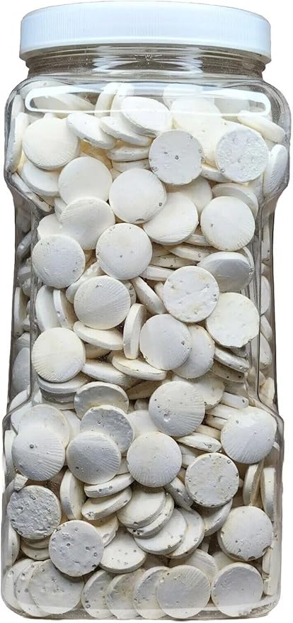 Calcium Feeder Disks for Shrimp, Snails, Crabs, Crayfish, Hermit Crabs and All Tropical Fish, 1000 Count Jar of Small Feeder Disks