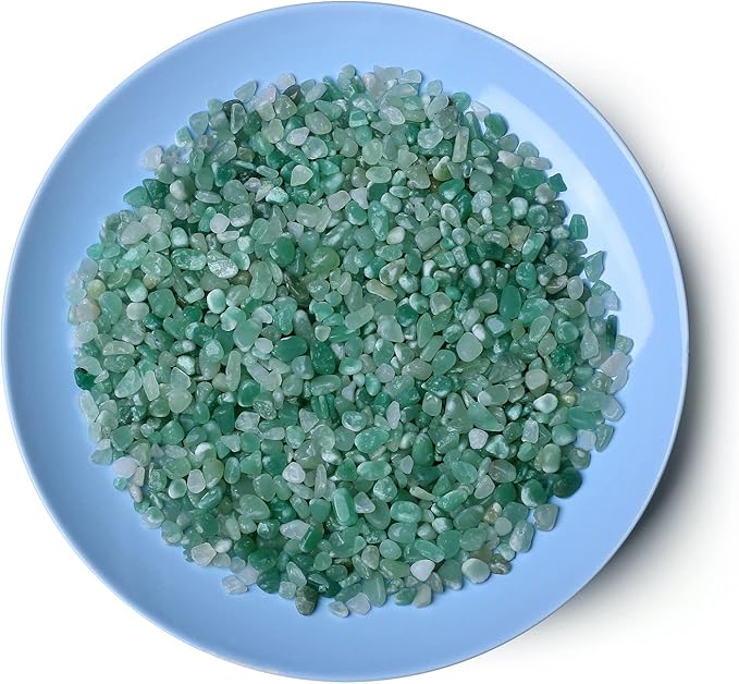 LAIDANLA Green Aventurine Crushed Stone Crystal Chips Bulk Natural Gemstones Healing Reiki Crystals Mini Quartz Vase Filler Aquarium Gravel 100g