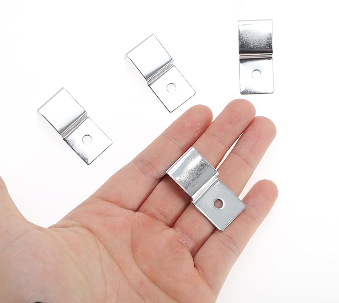 4 Pcs Aquarium Lid Clips, 19mm Aquarium Cover Support Clamps, Aquarium Cover Holder Lid, Stainless Steel Aquarium Tank Cover Clamps Set, Silver Tone
