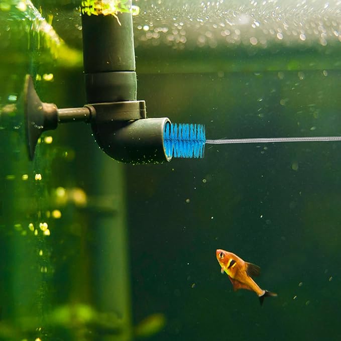 Aquarium Filter Brush Long Pipe Cleaner Elastic Stainless Steel 61 inches Length Double Ended Bristles Tube Brushes for Fish Tank Filter Hose Accessories