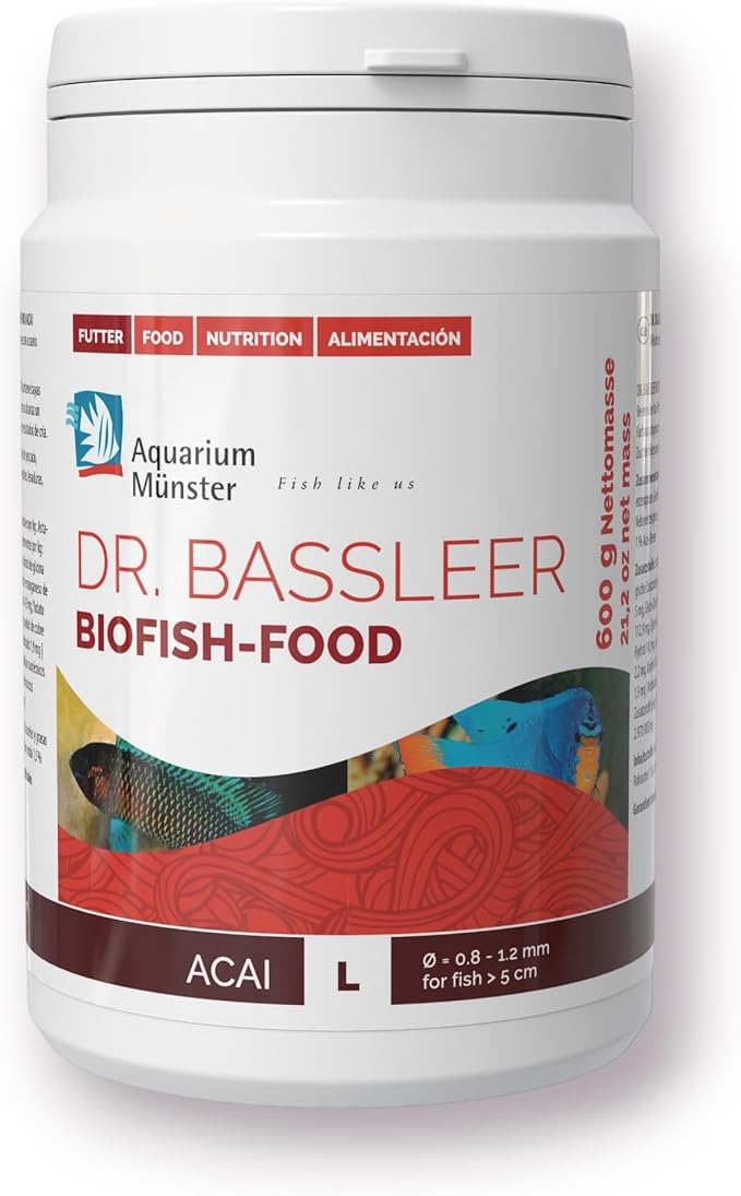 Bassleer BioFish Food Acai - Superfood Formula for Vibrant Colors & Strong Immunity | High-Protein & Probiotic-Enriched (Lrg, 600g)