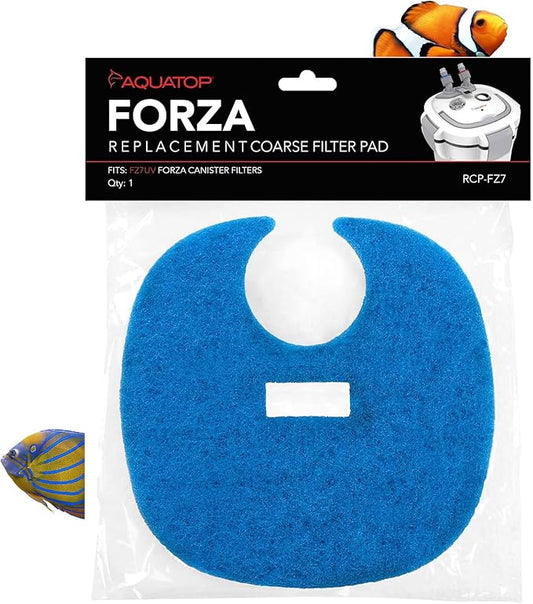AquaTop Coarse Blue Filter Sponge with Bag & Header - Fits FZ7 Canister Filter - Traps Large Waste for Cleaner Water - Ideal for Fresh & Saltwater