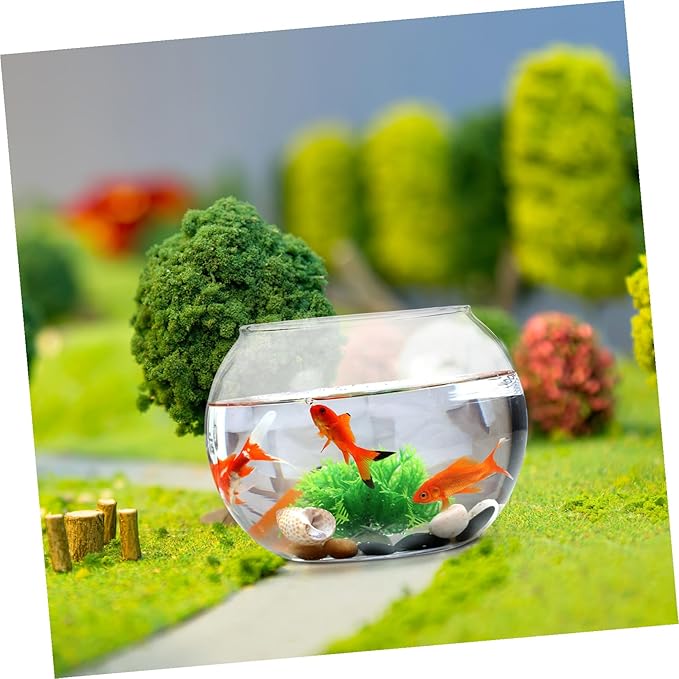 POPETPOP 2pcs Round Glass Terrarium Container Landscape Bottle for Moss Decor for Home Office Garden and Patio Decoration Creative Plant Display
