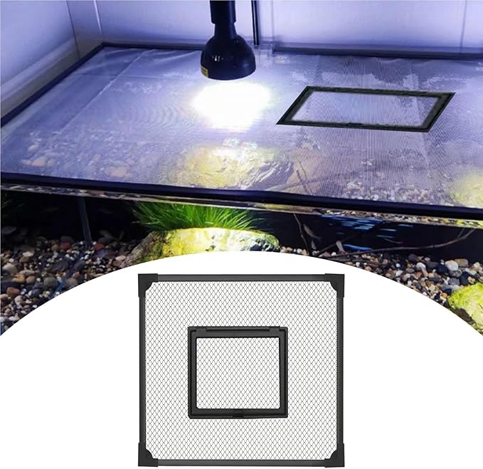Mesh Screen Netting for Fish, DIY Magnetic Fish Tank Lid and Turtle Top Cover Mesh Self Assembly Multiple Sizes(30x30cm)