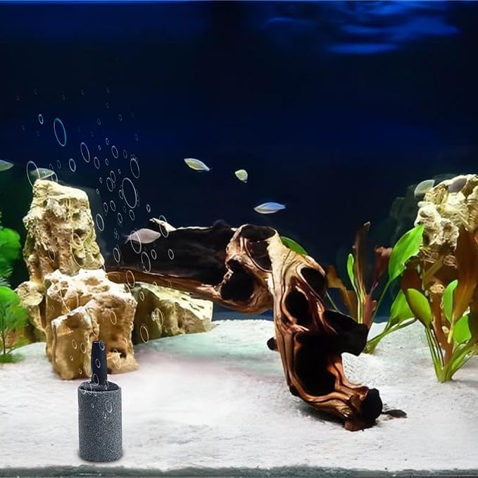 Aquarium Air Stones 1 inch, 20 Pack Fish Tank Bubble Stone, Aerator Bubble Diffuser, Nano Air Pump Accessories, Cylinder