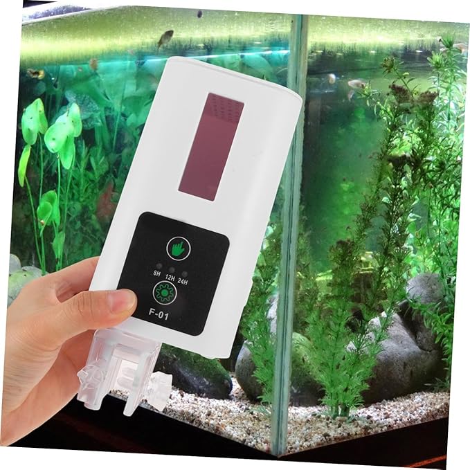 LALAFINA Automatic Fish Feeder and Turtle Feeder with Timer for Small Aquariums, Portable Aquarium Food Dispenser for Home Fish Tanks, Convenient Automatic Feeding Machine for Vacation Use