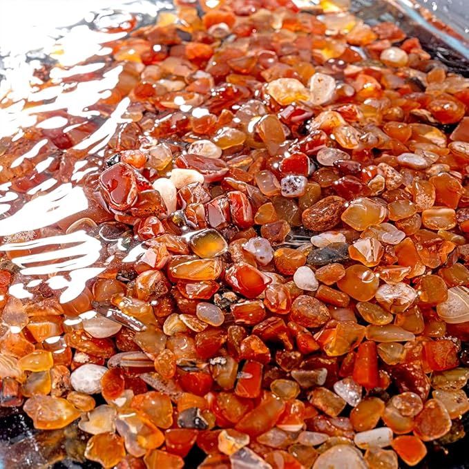 Decorative Polished Rocks, Gravel Rocks Crushed Crystal Mixed Color Stones for Plant Flower Pots Succulents Cactus Plant Vase Filler Aquariums Gravel DIY Craft (2.2 LBS, Brown)