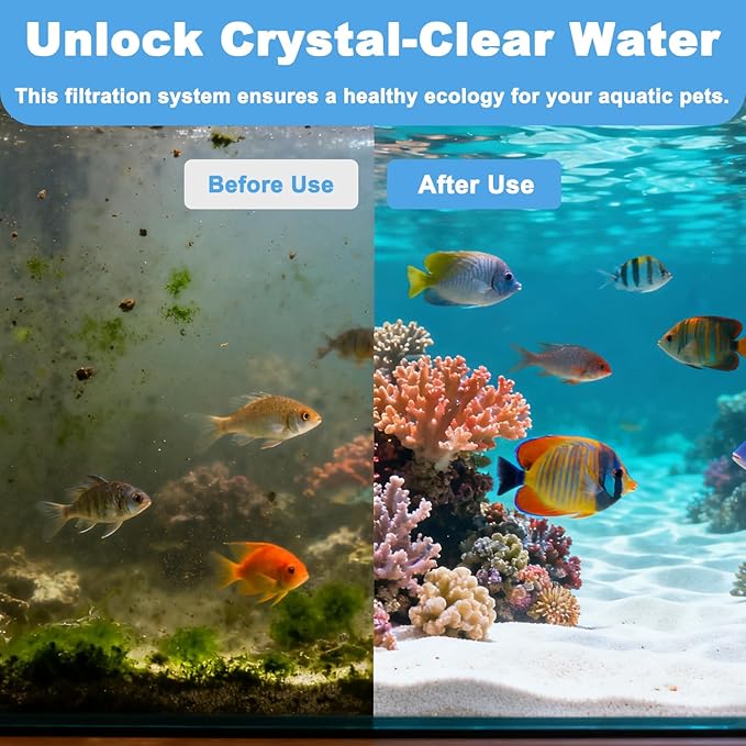 14 PCS Filter Media Maintenance Set Replacement for Waterbox AIO 20 CUBE and AIO 25 PENINSULA Aquarium Filters, Includes 2.75 Inch Filter Socks, Carbon Pellets, Ceramic Rings, AIO Filter Sponges