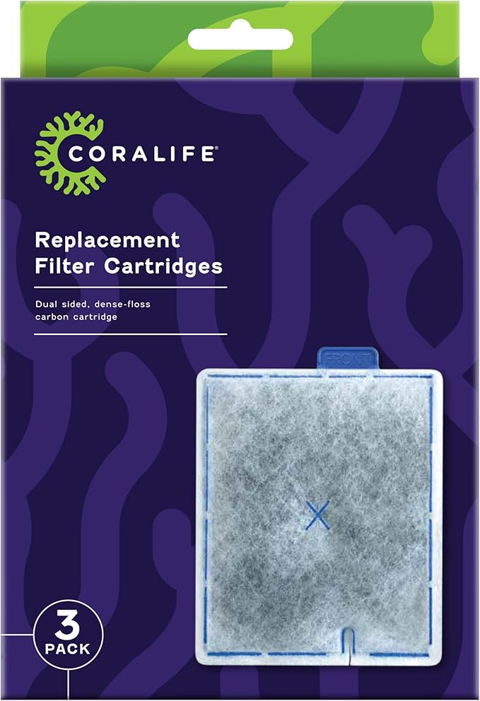 Coralife Aquarium Fish Tank Marine Salt Water Filter Cartridge, 3 Pack