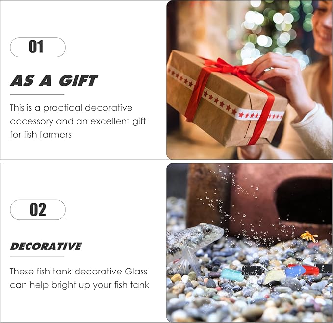 Happyyami 1set Natural Polished Decorative Stones for Fish Tanks Aquarium Gravel for Freshwater Saltwater Safe for for Terrariums and Planters