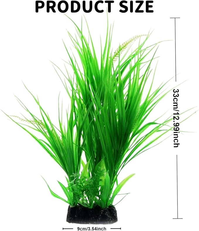 Saim 15inch Aquarium Plastic Plants Decorations,Green Landscaping Artificial Plant Used for Household and Office Aquarium Simulation Hydroponic Plants, Fish Tank Décor