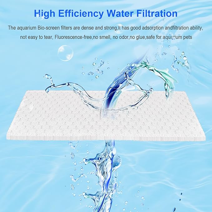 Bio-Screen for Fluval C4 Power Filter, 6-Pack Aquarium Filter Media, Bio Stratum Replacement Parts Aquaclear Canister Aquarium Fish Tank Biological Filter Media