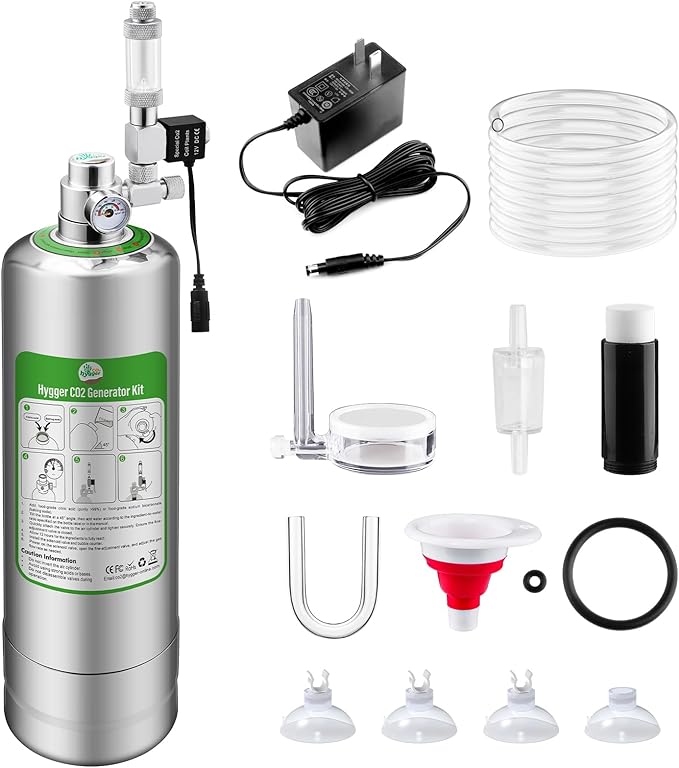 Pro 5L Aquarium CO2 Generator System, Complete Carbon Dioxide Reactor Kit with Regulator and Needle Valve for Aquarium Plants Tanks