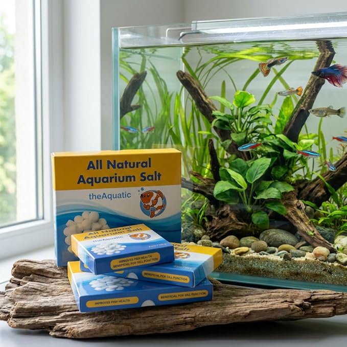 Premium Aquarium Salt, Aquarium Salt Freshwater Tablets for Aquarium Water Treatments Essential Supplies (40 Tablets)