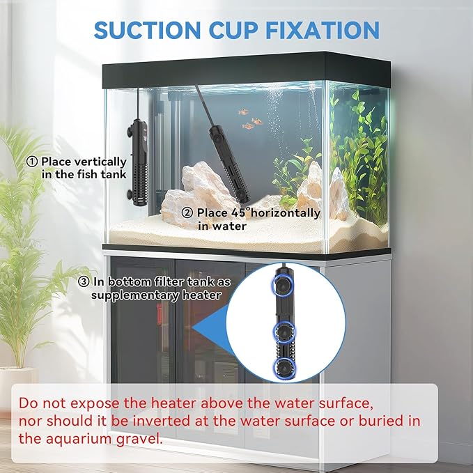 hygger Ceramic Submersible Aquarium Heater, New Explosion-Proof Fish Tank Water Heater with External Temp Controller Auto Thermostat Heater for Saltwater Freshwater (200W for 10~40 Gallon)