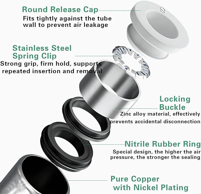 Aquarium Check Valves 1 Way Non-Return Valves Spare Parts Kit for CO2 System & Air Pump