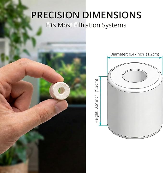 Sukh 6 Bags Ceramic Rings for Aquarium Filter - 850g Bio Ceramic Media Balls Replacement Biological Material Remover for Aquarium,Fish Tank,Pond,Canister Filter with 6 Mesh Bags