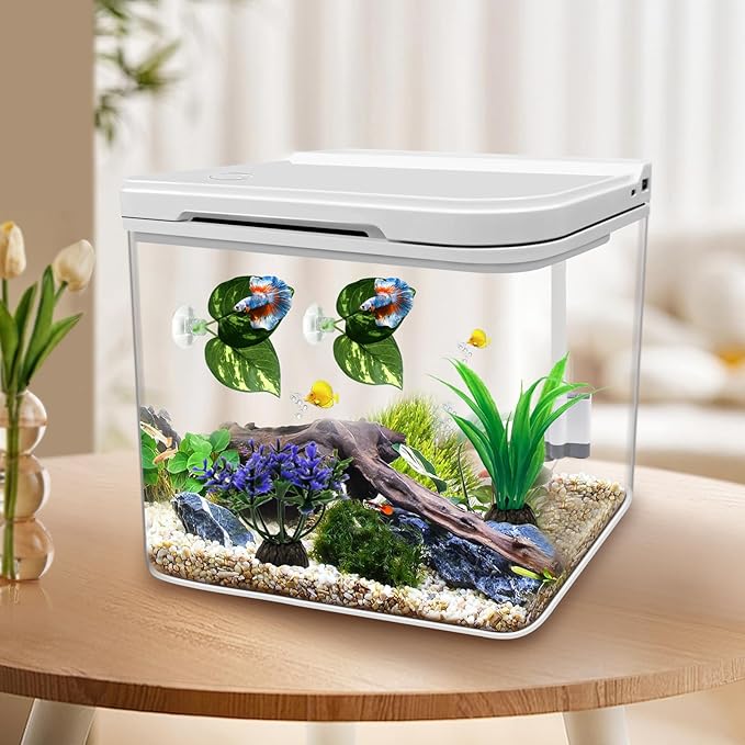 Moonorange Betta Hammock, 4 Pack Betta Fish Leaf Pad and Small Aquarium Artificial Plants, Natural Habitat for Betta Spawning Grounds, Fish Tank Decorations.(4pcs/ABC)