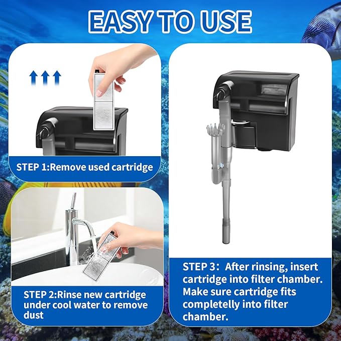 6 Pack RF-L Large Retreat Filter Cartridges Compatible with Aquarium,Remplacement Aquarium Carbon Cartridge
