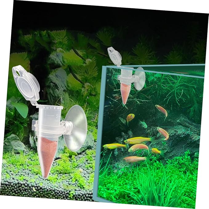 Hemoton 6pcs Automatic Feeder for Aquarium Fish Suction Cup Shrimp Feeder Cup Reusable Plastic Fish Food Holder