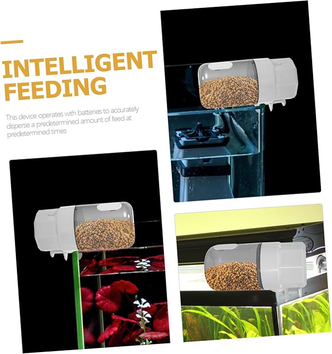 Automatic Fish Feeder for Goldfish Koi Intelligent Control Timing Fish Tank Feeding Machine Battery Operated Aquarium Feeder Capacity Food Dispenser for Feeding