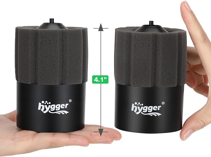 hygger Aquarium Sponge Filter 8-20 Gallon Small Fish Tank Filter for Turtle Breeding Fry Shrimp Snails Betta Air-Powered Filter with Reusable Biochemical Ball Spare Sponge Foam Filter
