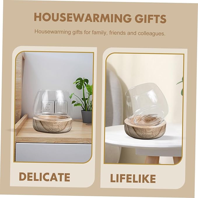 Multi-Functional Household Small Fish Bowl Glass Landscape Bottle Easy to Clean for Plant and Decor