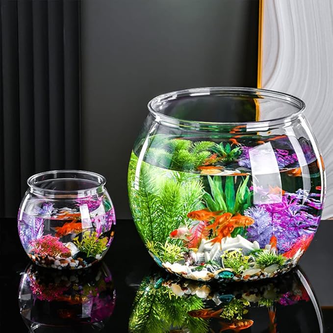Beaupretty Shatterproof Fish Bowl 3pcs Plastic Fish Bowls Round Clear Aquarium Fish Keeper Vase Pot Goldfish Bowl Hydroponic Plant Container for Wedding Christmas Holiday
