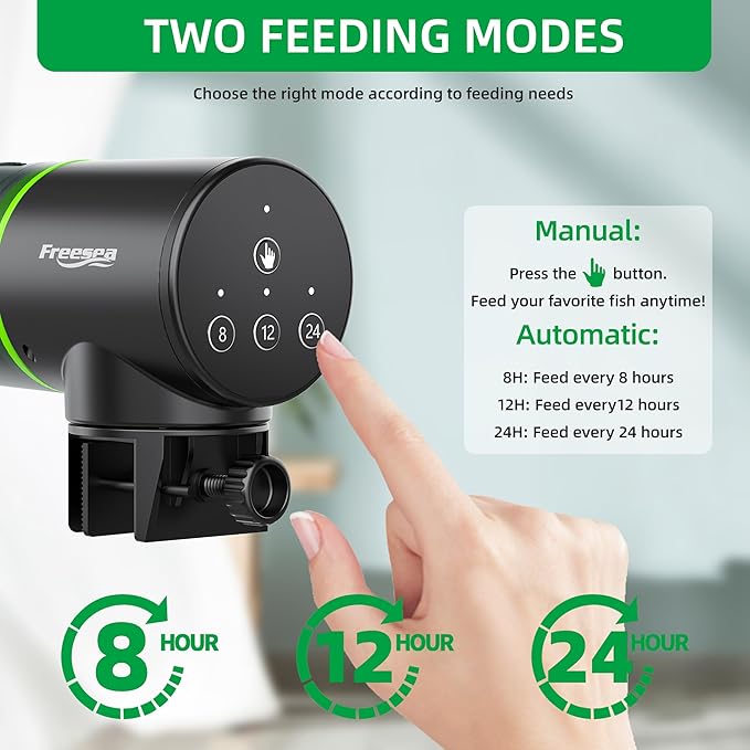 FREESEA Automatic Fish Feeder and 100W Submersible Aquarium Heater for Fish Tank