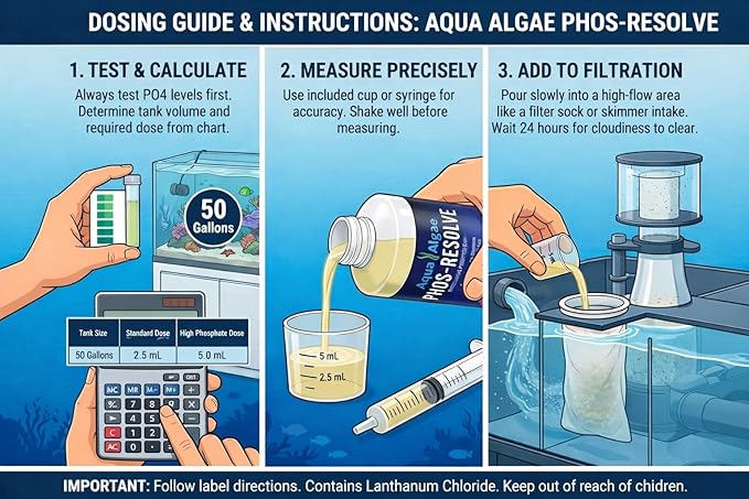 Phos-Resolve Phosphate Remover for Reef Tanks & Aquariums, 15% Lanthanum Chloride, 16 oz
