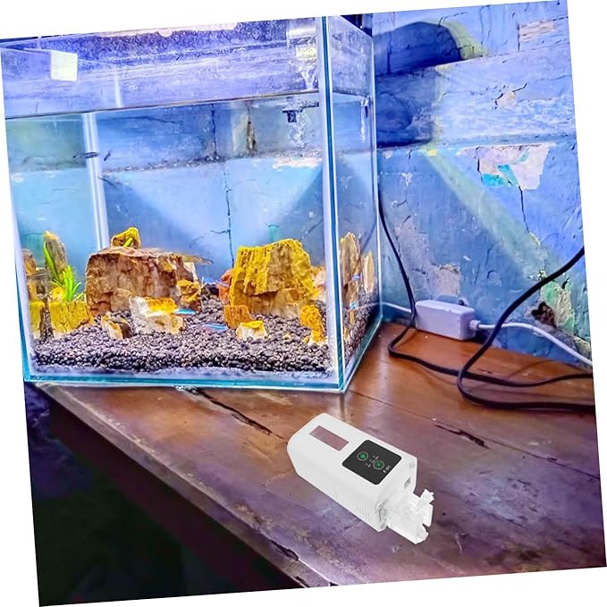 KALLORY Automatic Fish Feeder and Turtle Feeding Machine with Timer for Aquarium, Reusable Food Feeder for Fish Tank, Suitable for Vacation and Daily Feeding