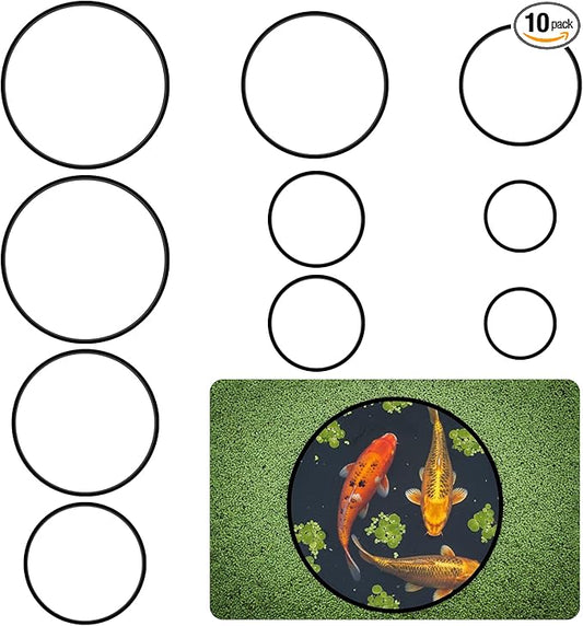 10Pcs Fish Feeding Ring for Fish Tank 5 Sizes Aquarium Floating Plant Barrier Round Floating Plant Corral Aquarium Accessories for Fishes Tank Floatings Plants