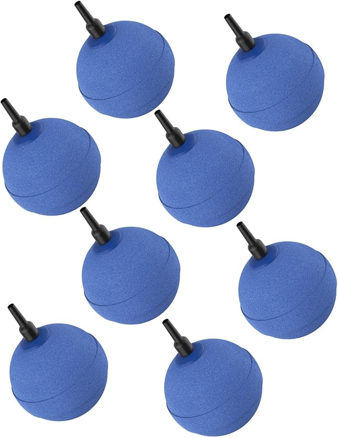 Pawfly Aquarium Air Stone Bubbler 2 Inch, Oxygen Diffuser Airstone for Air Pump Fish Tank Bucket Pond and DWC Reservoir, 8 Pack