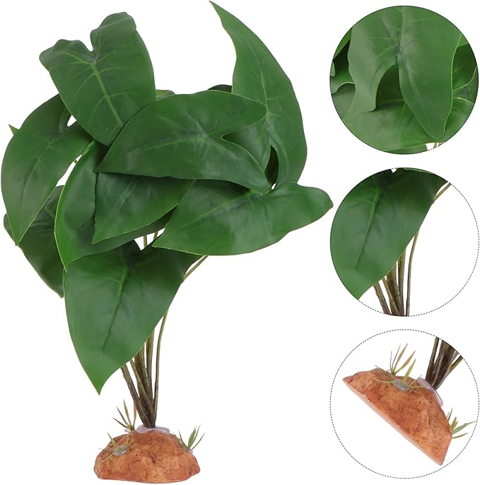 balacoo Essential Reptile Terrarium Decor Lifelike Artificial Plant Easy Install Reptile Box Adornment