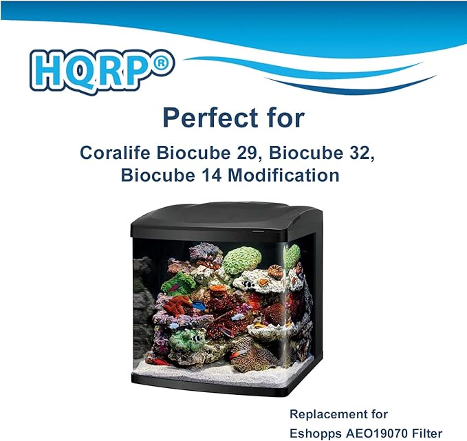 HQRP 2-Pack Mechanical Foam Aquarium Filter Compatible with Coralife Biocube 29, BioCube 14, Biocube 32 Sump Modification