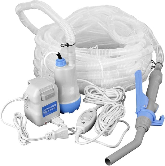 TERA PUMP TRAQUA-XXL Powerful Electric Pump for Extra Large Fish Tank Aquarium - 50 feet Hose/pump to 2nd floor, Flow Rate Control nozzle, Safety Double On Off Button with 3ft wire/Water Filter