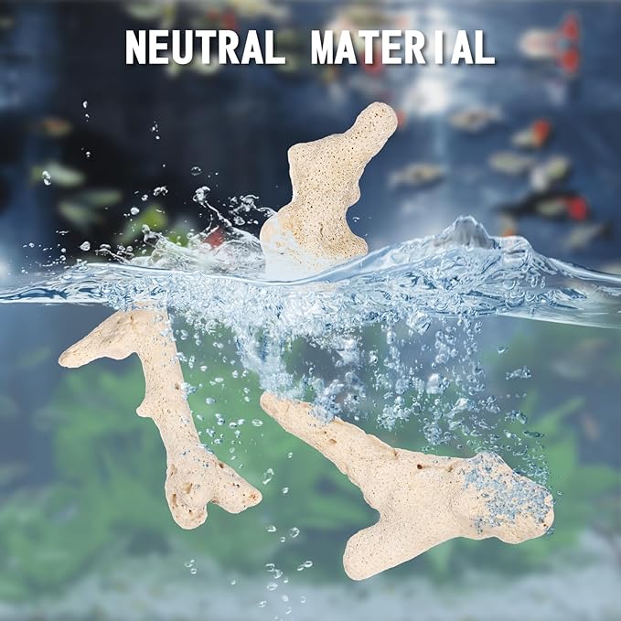 Ipetboom 3-10Cm Fish Tank Filtration Material Natural Coral Stones Aquarium Gravel Decorative Landscape Stone Betta Fish Tank Accessories 1.77X1.77X1.18In 500G