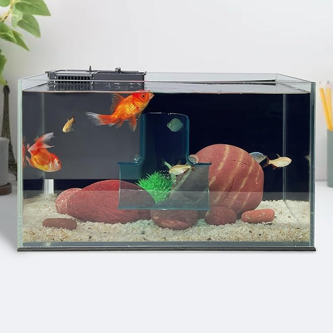 Aquarium Decorations Fish Tank Accessories for Shrimp Cichlid Hiding Breeding, Small Fish Bowl Hide Decoration, Acrylic Tube Tunnel for Betta Fish Tank Decorations, Aquarium Hideout with Suction Cups