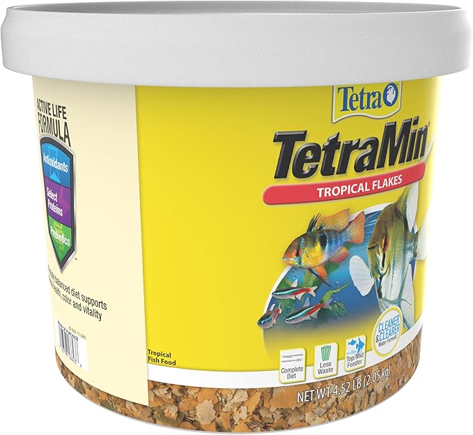 Tetra TetraMin Tropical Flakes 4.52 Pounds, Nutritionally Balanced Diet For Aquarium Fish
