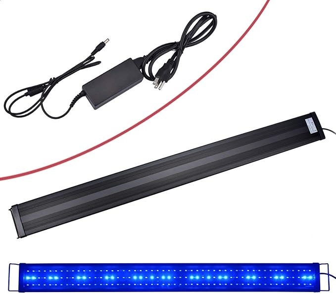 Aquarium Hood Lighting Fish Tank Light 48-60 inch Lamp for Freshwater Saltwater Marine Blue and White Decorations Light 120-150 cm