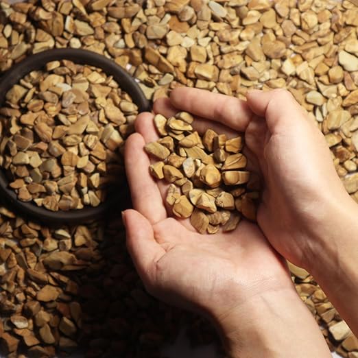 Wood Brown Pebbles,Small Gravel,1/4 Inch Nature Stones,Rocks for Reptile Terrarium,Turtle Tank,Indoor Plant Pots,Succulent,Garden Decor,Fish Tank,Vases,Aquarium Landscaping,10Lb