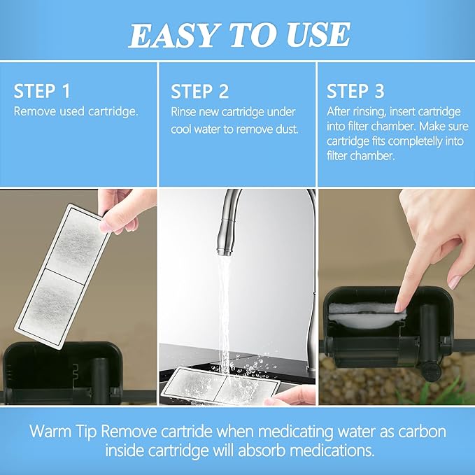 8-Pack Aquarium Filters Cartridge Replacement Compatible with Top Fin RF-L Large Retreat Filter Cartridges