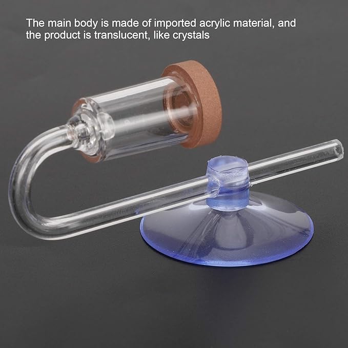 CO2 Diffuser, Fish Tank CO2 Atomizer, Transparent CO2 Diffuser, Acrylic for Home Saves Original Materials Easy to Outgas Aquarium(M)