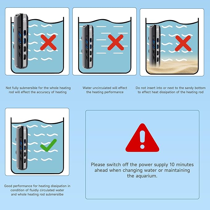 Submersible Aquarium Heater 25W with Protective Cover and Work Indicator Light, Constant Temperature 78℉ Around for Betta, Turtle, Freshwater and Saltwater Tanks, 1-5 Gallon Fish Tanks