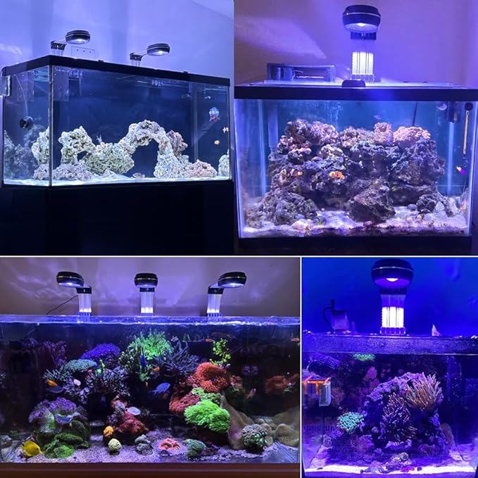 PopBloom RL80 WiFi Reef LED Light, 80W Full Spectrum Marine Reef LED Aquarium Lighting for Soft/LPS Corals & Saltwater Fish Tanks, Built-in Timer, WiFi Phone Programmable, Sunrise Sunset (RL80 WiFi)