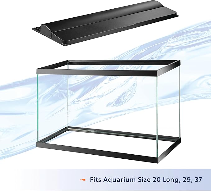 Aqueon LED Deluxe Fish Tank Aquarium Full Hood, Black, 30 Inch