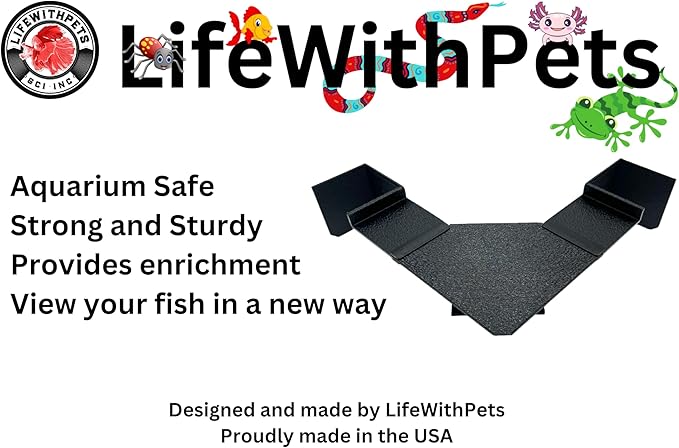 Aquarium Undergravel Fish Tunnel | Fish Hide | Fish Cave | Reptile Hide |Under Gravel Viewing Tunnel | Size 8.25"x 8.25" Corner Tunnel | Lifewithpets| Made in The USA