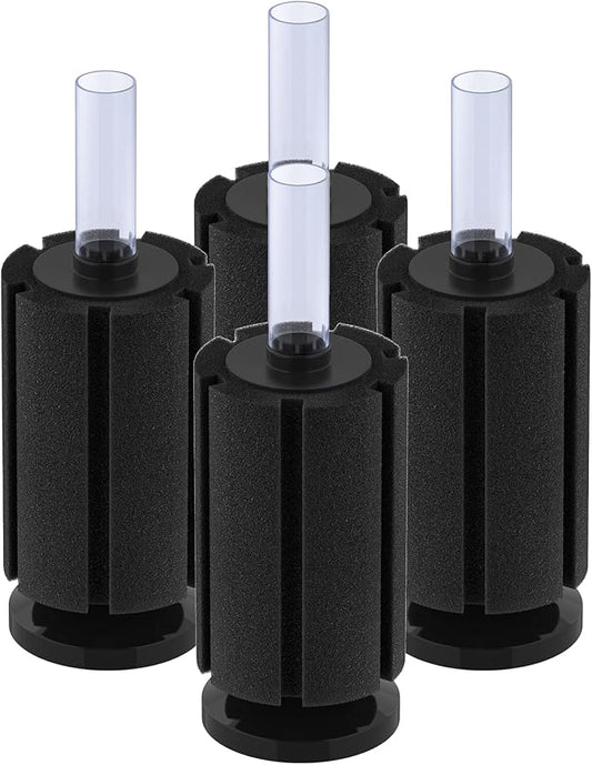 Pawfly Aquarium Bio Sponge Filter Quiet Betta Fry Shrimp and Small Fish Foam Filter for Fish Tanks up to 20 Gallons, 4 Pack