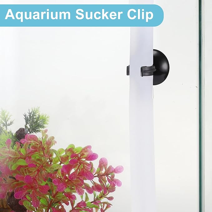 Aquarium Suction Cup, Aquarium Sucker Clip, Suction Cups Airline Tubing Holder, Fish Tank Accessories for Aquarium Fish Tank, Black, 0.79" 20 Pcs 20 Pcs